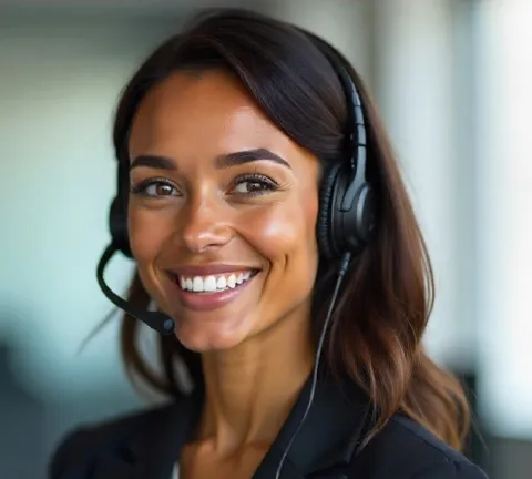 vrouw met headset